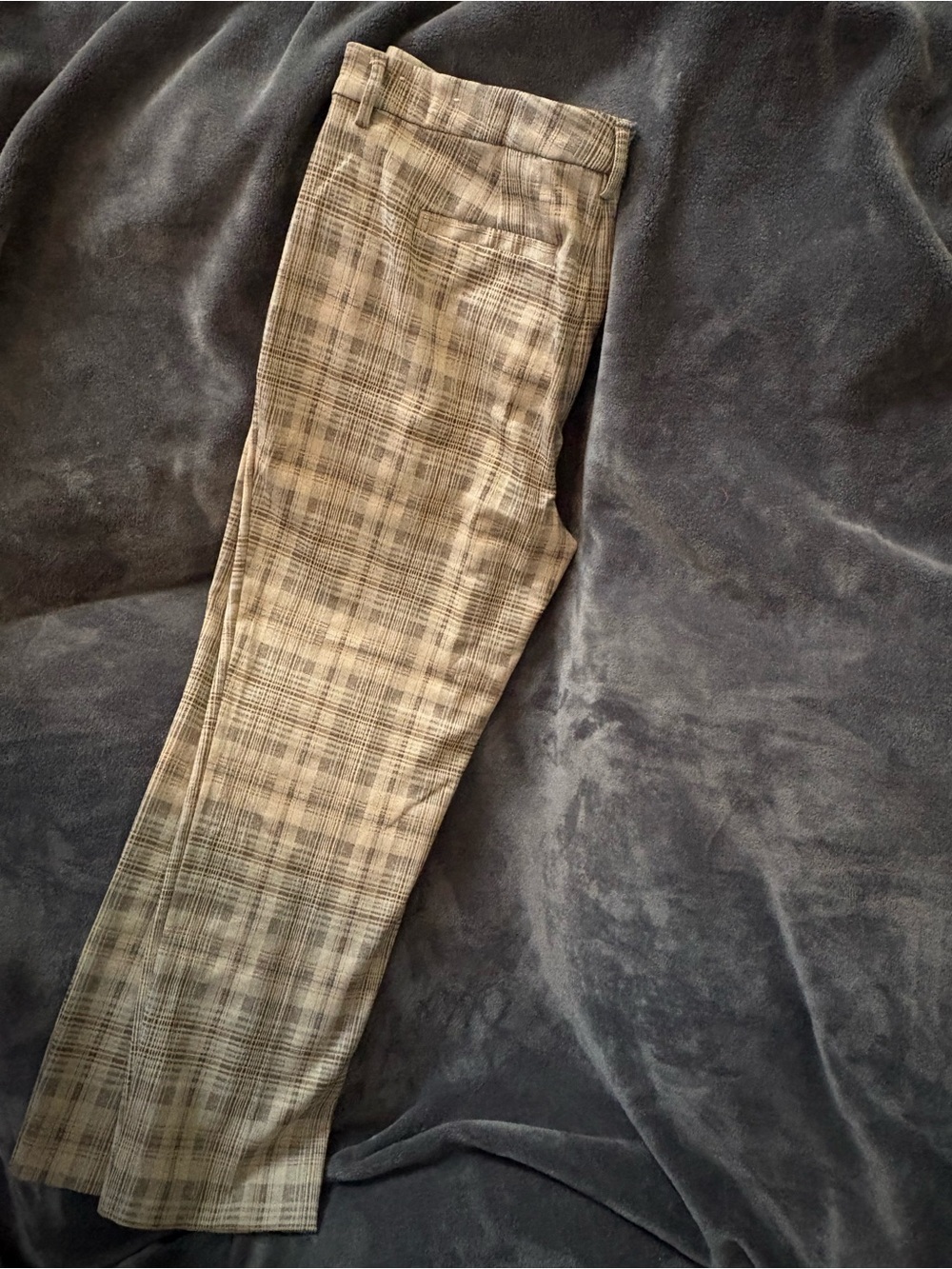 Liverpool Plaid Trousers in Beige and Brown
